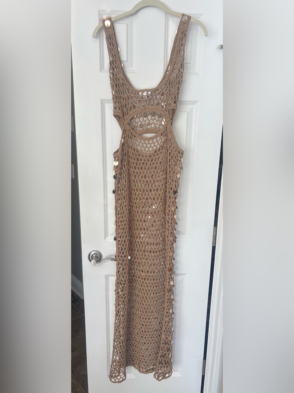 superdown Gold Sequin Crochet Maxi Dress - Picture 7 of 7